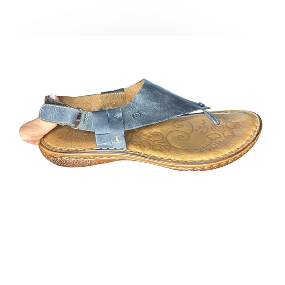 Born Women's Size 10 Blue Brown Leather Strappy Slingback Comfort Sandals used - Picture 7 of 9